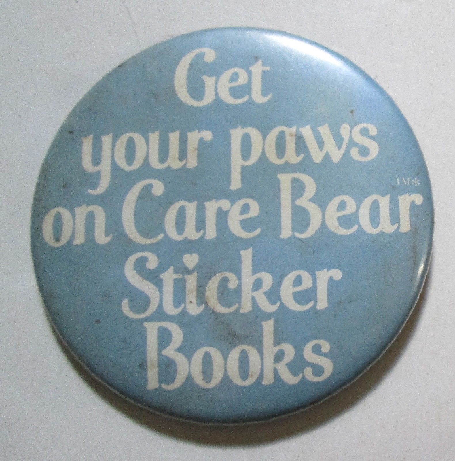 Vintage 1984 Care Bears Sticker Books 3 Inch Pin Button Badge Pizza Hut Promo