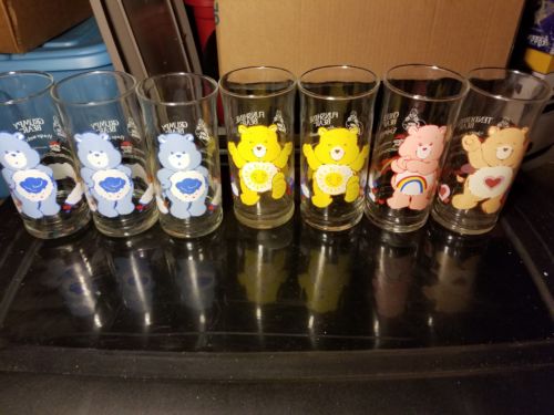 Care Bears Limited Edition Pizza Hut Drinking Glasses1983 VINTAGE RARE