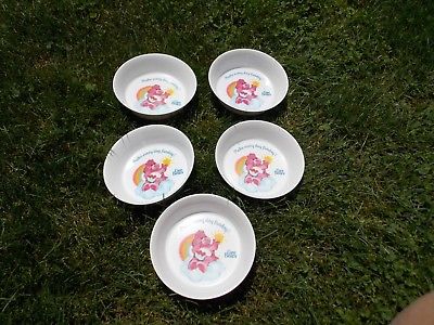 Care Bears Bear Vintage Plastic Bowls Set of 5 Childs SILITE