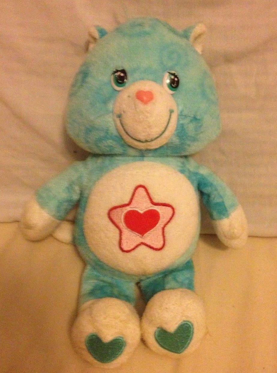 ???? 2004 Tie Dye Care Bears Proud Heart Cat 8" blue