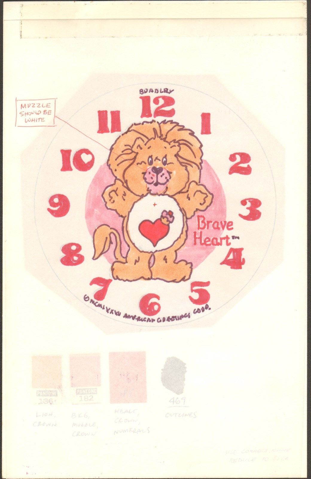 American Greetings Care Bears Brave Heart - Original Bradley Time Concept Art