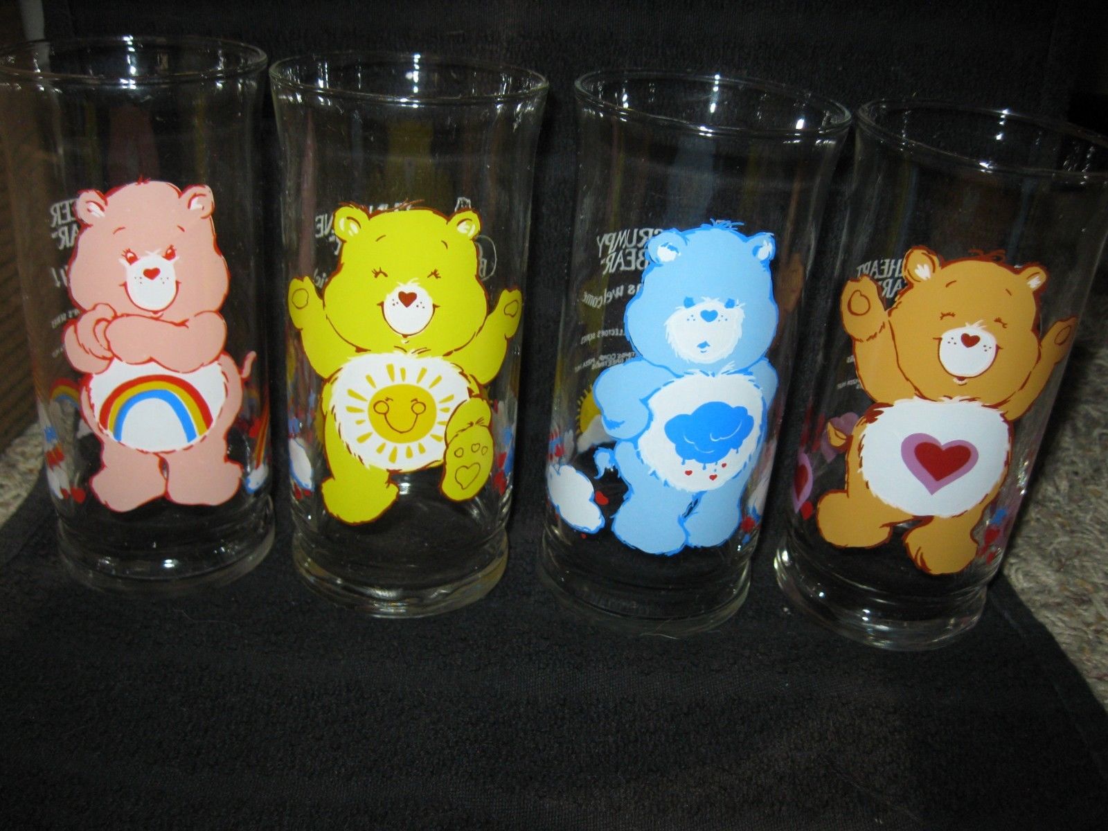 Vintage 1983 Pizza Hut Care Bears Drinking Glass Set of 4