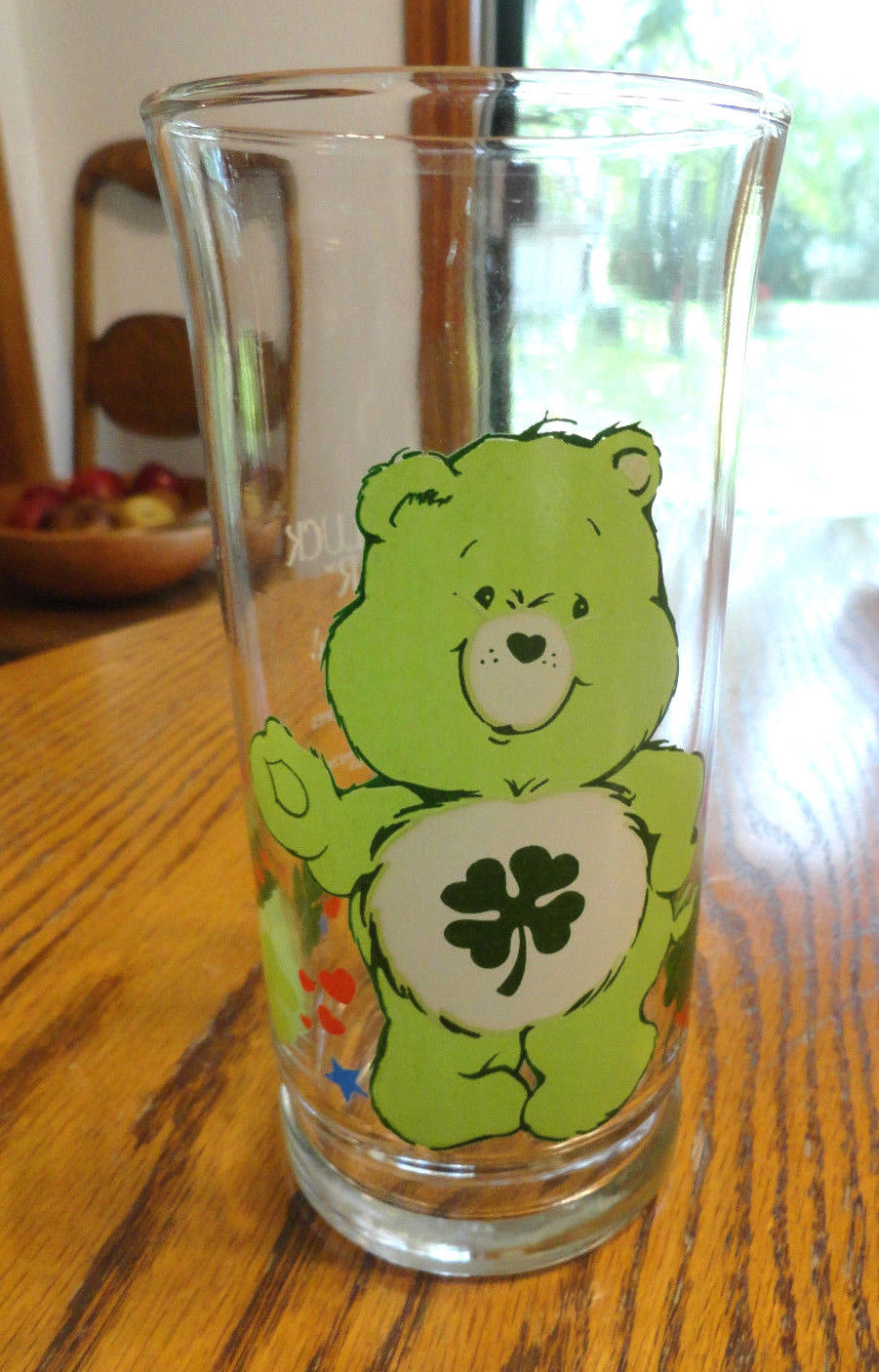 Vtg 1983 GOOD LUCK Care Bears Pizza Hut Limited Edition Collector Series Glass