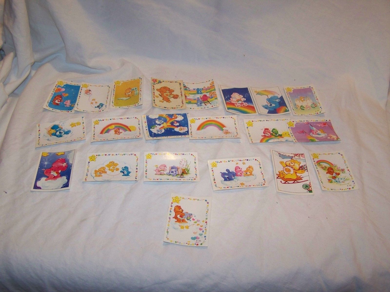 Vintage 1985 Care Bears  American Greetings Panini sticker lot of over 20