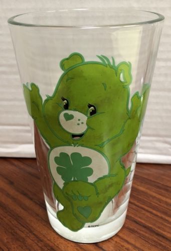 Get Lucky Lucky Bear Care Bear Drinking Glass Pre Owned Vtg Retro Look
