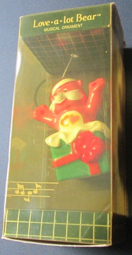Vintage 1985 Care Bears LOVE A LOT Bear Musical ORNAMENT in DAMAGED box