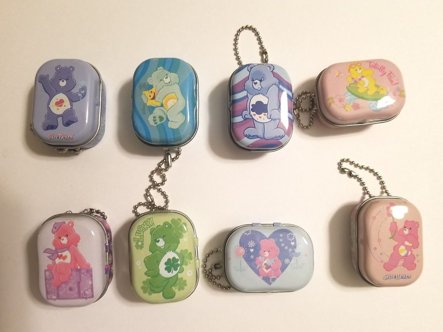 Care Bears Mini Tins With Chain Set of 8