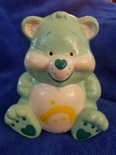 Care Bears Wishful Bear Ceramic Coin Bank, 1983