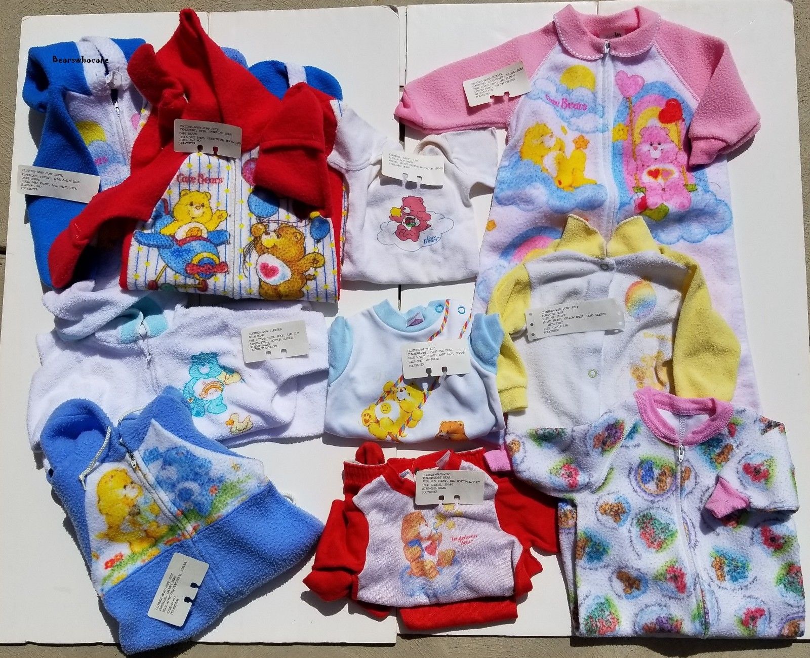 Care Bears 10 Baby clothes 0-9 months and up to 20 lbs, Includes 1982-1984