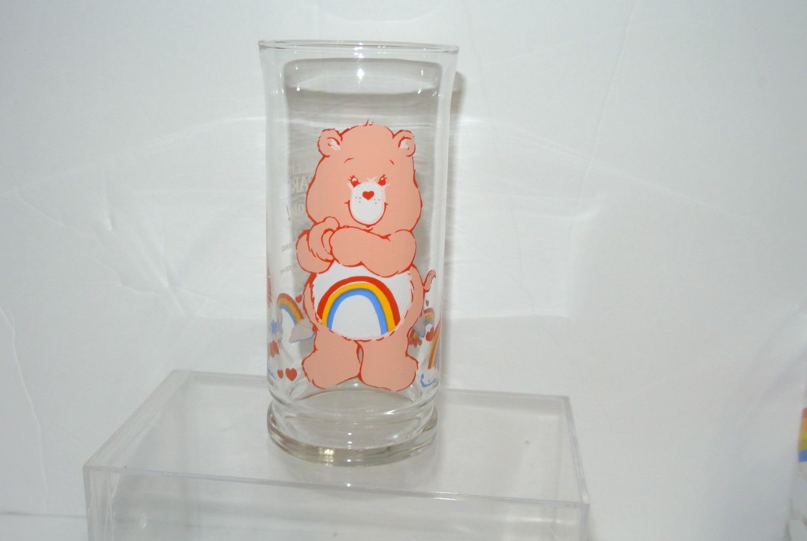 CARE BEARS - CHEER BEAR Glass Tumbler Pizza Hut limited Collector's Vintage 1983
