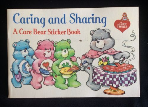 2 Vintage 1984 CARE BEARS Sticker/ Coloring Story Books, Pizza Hut Promo, unused