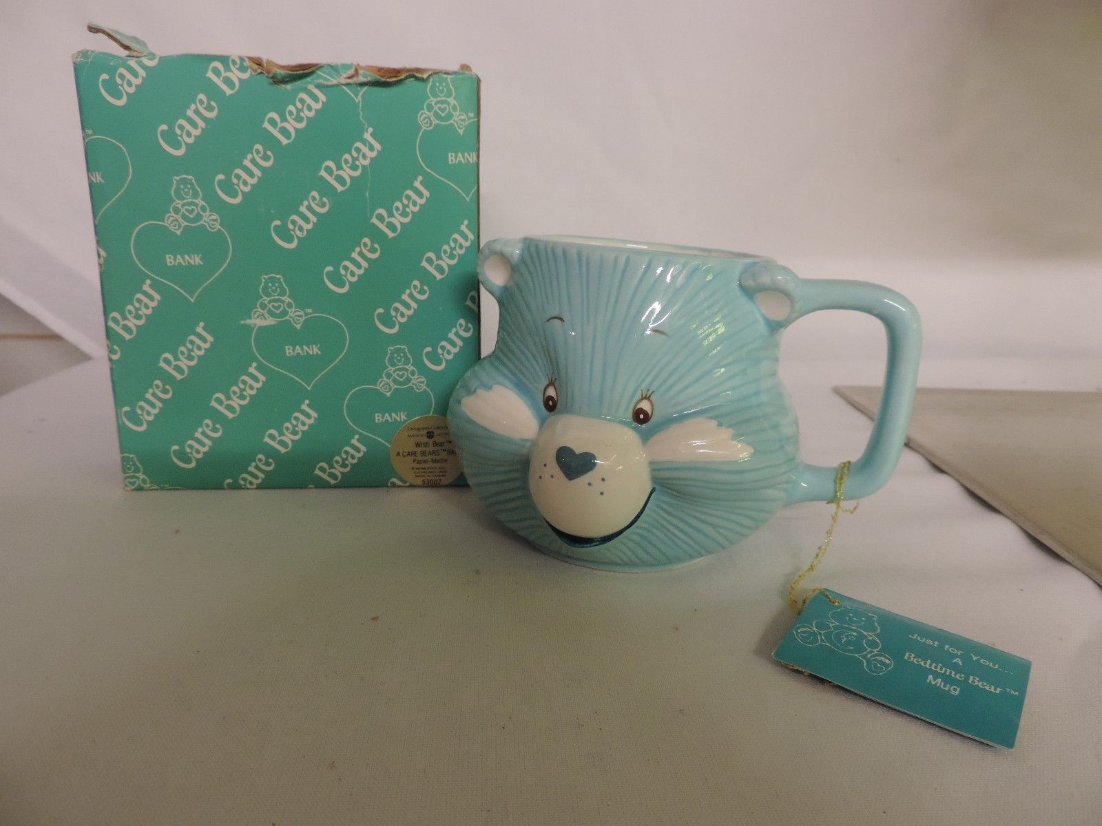 Vintage Care bears Coffee Mug Cup BEDTIME Bear Head Face NWT AND BOX