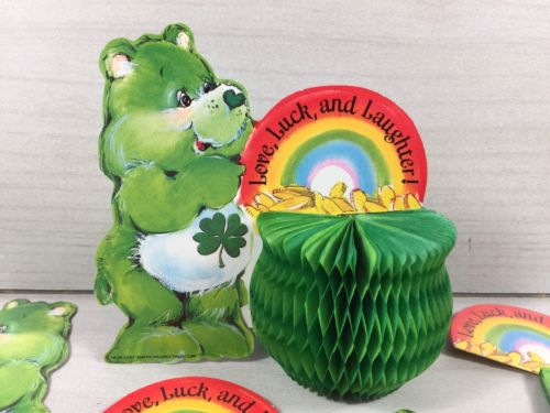 Vintage Care Bears Lucky Honeycomb Die Cut Party Decorations Love Luck Laughter
