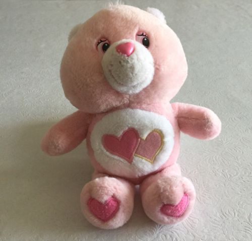 2004 Care Bears Light Pink Love-A-Lot Bear Nursery Rhyme Talking Plush 10-inch