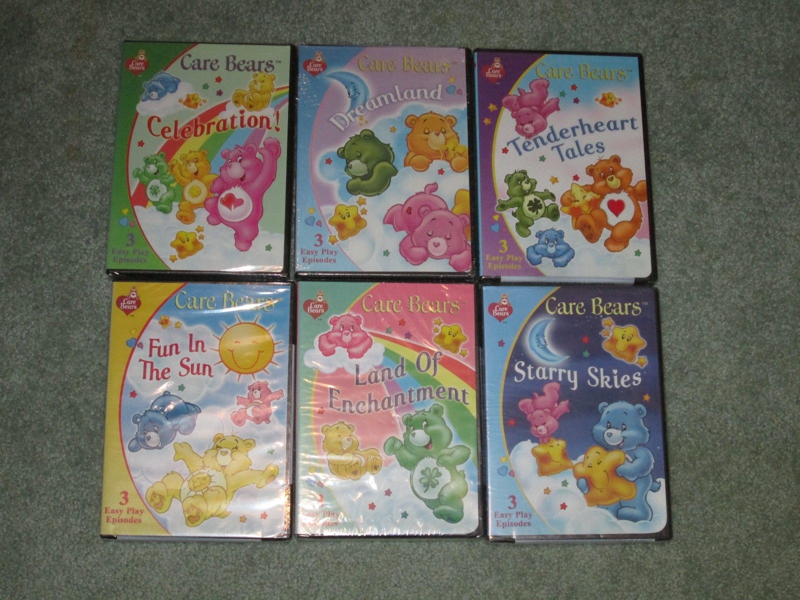 LOT of 6 NEW & SEALED CARE BEARS DVD's 18 Episodes 2003 