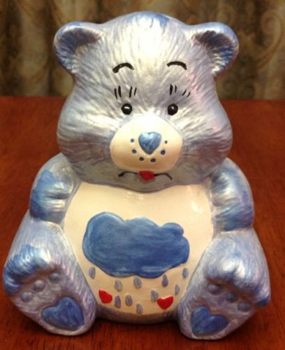 GRUMPY CARE BEAR 5" BLUE CLOUD CERAMIC HAND PAINTED FIGURINE STATUE VINTAGE