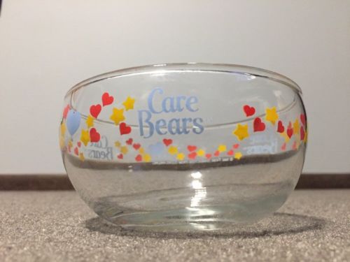 Care Bears 1984 American Greetings Glass Bowl Dish Vintage Rare CareBear