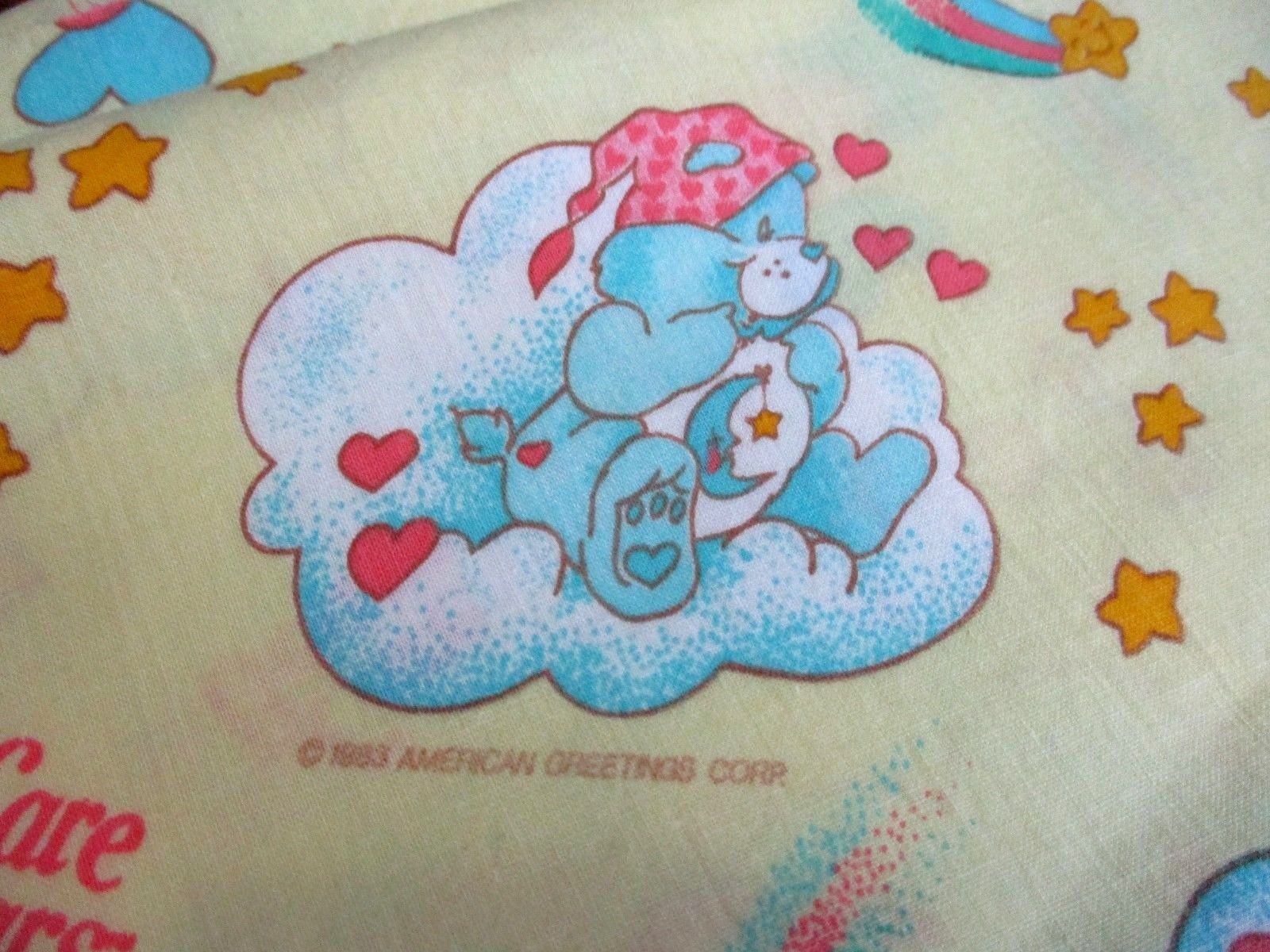 Vintage 1980s Care Bears Cotton Quilting Fabric Yardage 8 Yards x 39 Inches