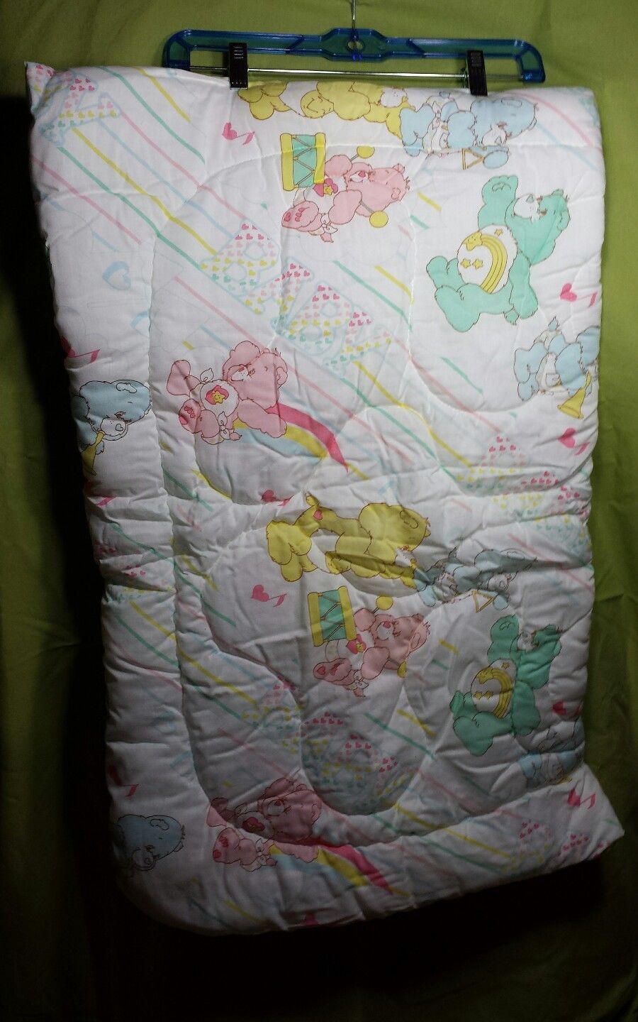 Vintage Care Bears ZIPPERED BABY BUNTING QUILTED BLANKET - Baby Hugs - Baby Tugs