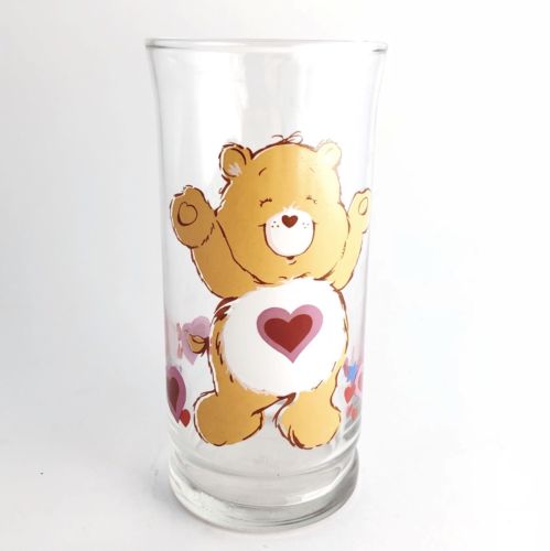 Vintage Care Bear Pizza Hut Glass "Tenderheart" Bear 80s Collectible Drinking