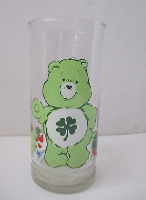 Vintage 1983 Care Bears Good Luck Bear Pizza Hut Collector Glass Limited Edition