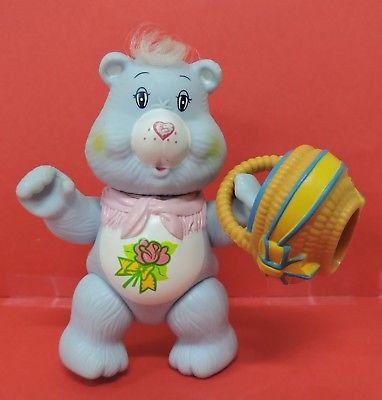 VTG 1984 AGC CARE BEARS 3 3/4" PVC GRAMS BEAR FIGURE W/LOVIN' BASKET ACCESSORY