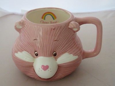 Vintage Care Bears Ceramic figural  / sculpted Cheer Bear mug 1984
