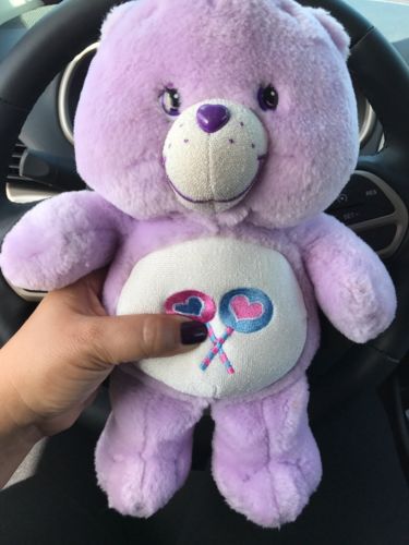 2006 Care Bears SHARE BEAR Purple Soft Plush Stuffed Animal Doll Toy 12