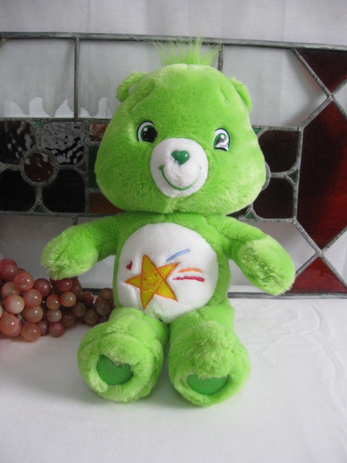 Vintage 2008 Green Care Bear Oopsy Bear Plush Toy Nice and Clean