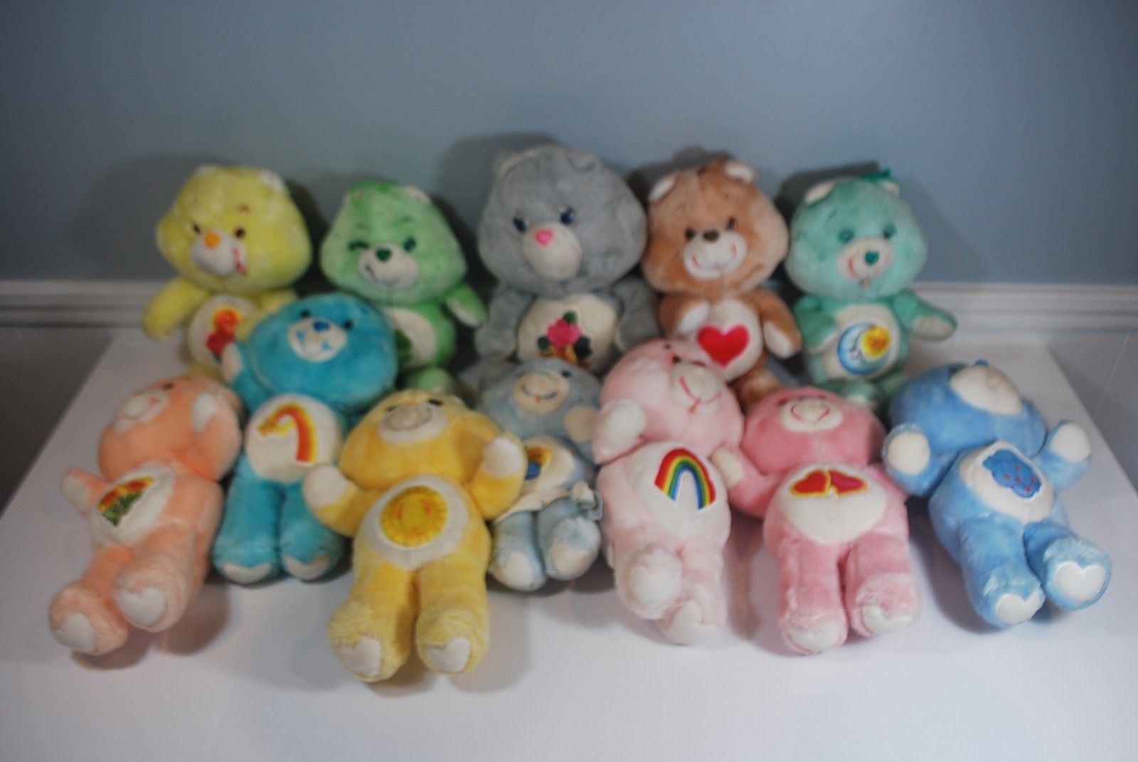  Lot of 12 Vintage Original 1983 Care Bears Plush Dolls 13” Kenner 