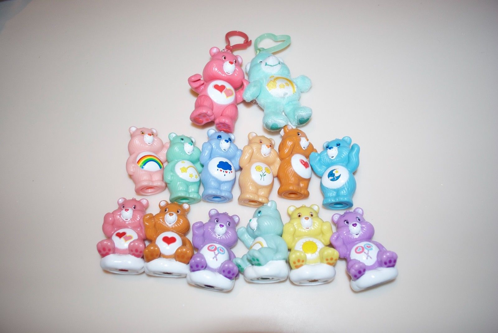 Care Bears Plastic Figures Lot Clouds Key Chains