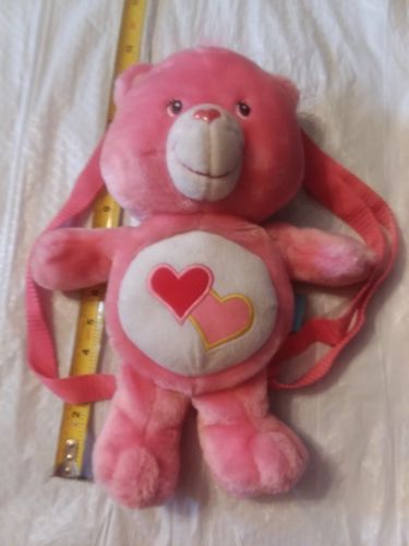 Care BEAR BACKPACK Pink Love A Lot Double Hearts