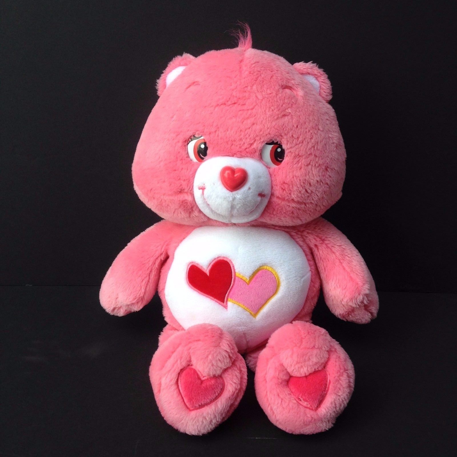 Jumbo Care Bear Love-a-Lot 21 in. Stuffed Plush Animal 2003 Pink Hearts-Preowned