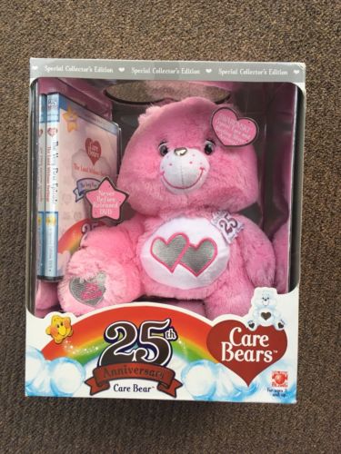 Care Bears Love A Lot Bear Pink Plush 25th Anniversary Swarovski Crystal New