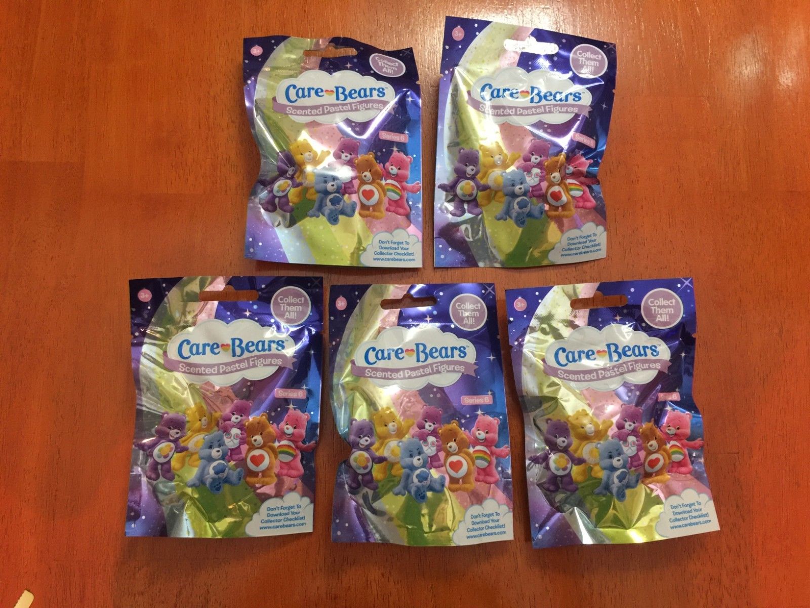 Care Bears Series 6 Blind Bags Scented Pastel Figures Lot of 5 NO DUPLICATES