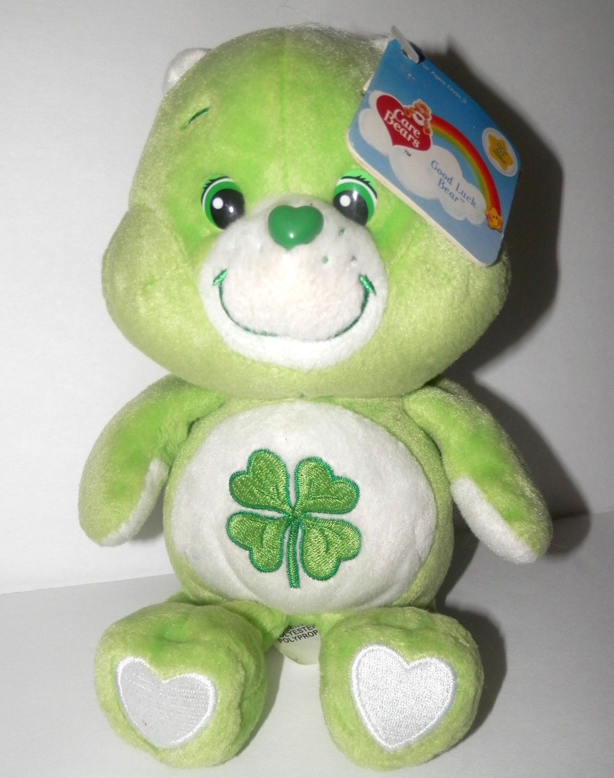 Good Luck Care Bear Plush 8in carlton cards 20th anniversary 2002 green