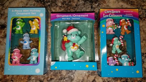 Lot of 3- RARE CARE BEARS CHRISTMAS HOLIDAY ORNAMENTS IN BOXES