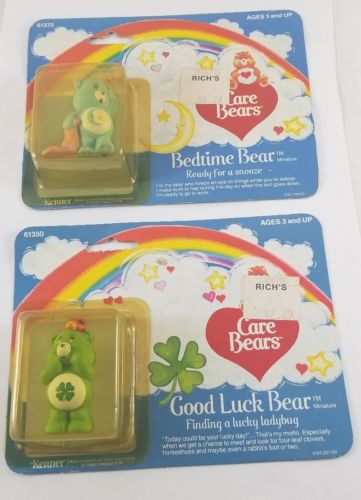 Care Bears Miniatures Good Luck Bear &  Bedtime Bear  Kenner General Mills