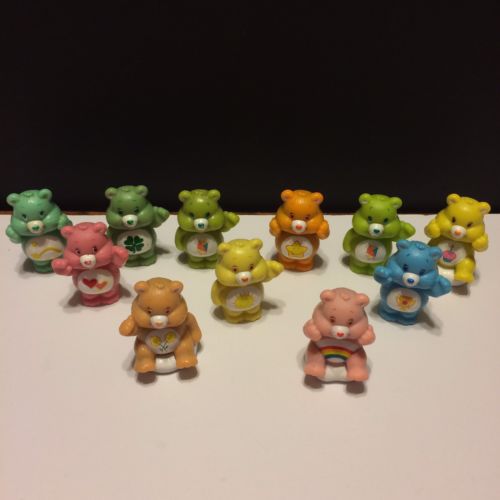 11 TCFC PVC Care Bear Figures Birthday Cake Toppers Plastic 1.75 Inches Small