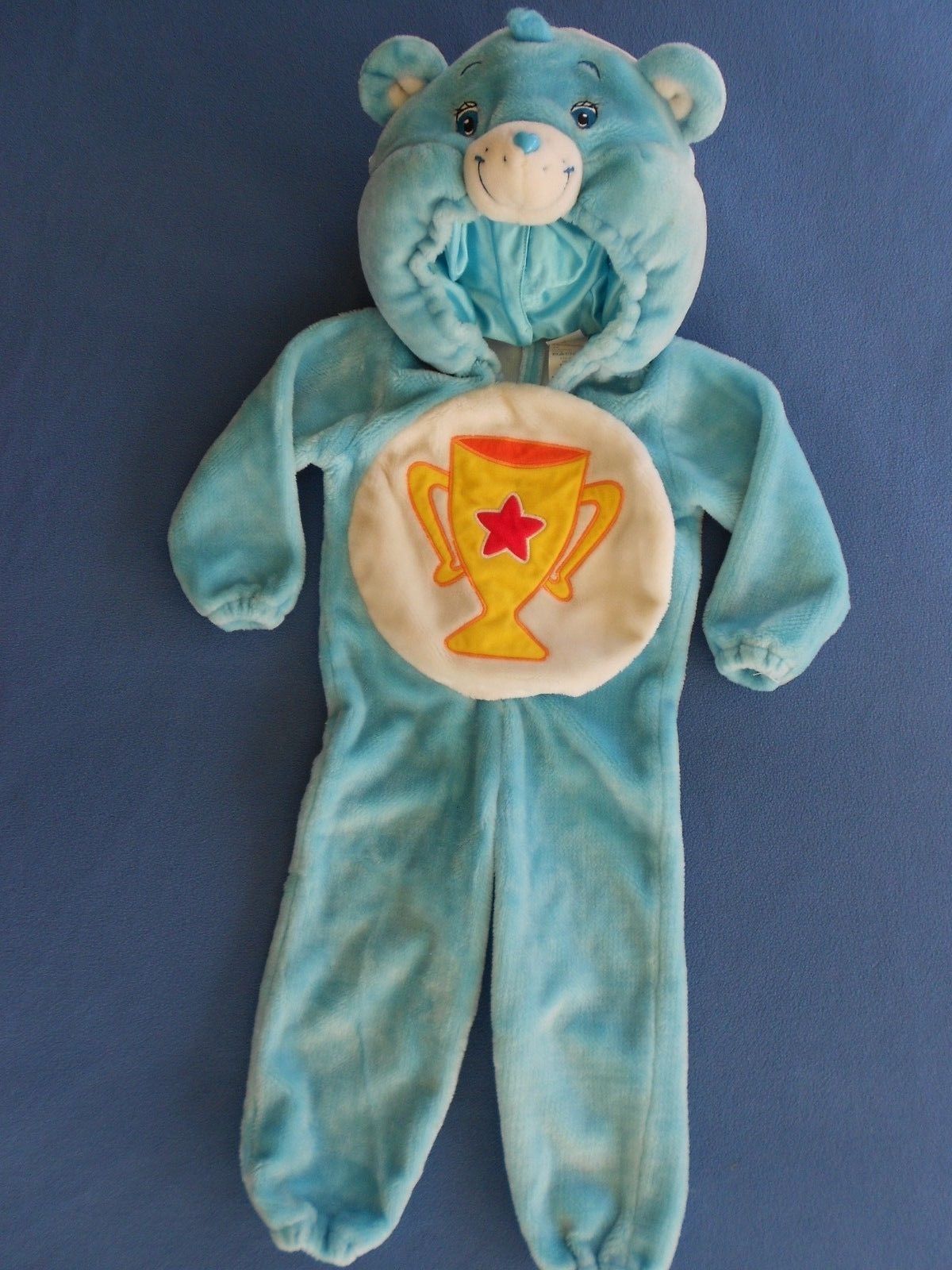 Vintage Care Bear Costume blue Champ  toddler size med 3-4 great condition 