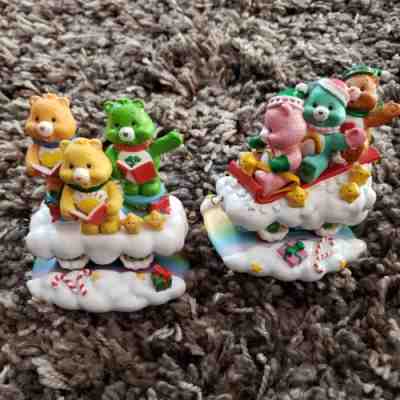 CARE BEARS Care A Lot Christmas Express collection  2 care bear ornaments