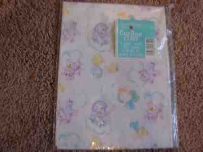 CAREBEAR CUBS MINT GIFT WRAP 2.5' X 3.5' FOLDED IN ORIG WRAP RACCOON HORSE SHARE