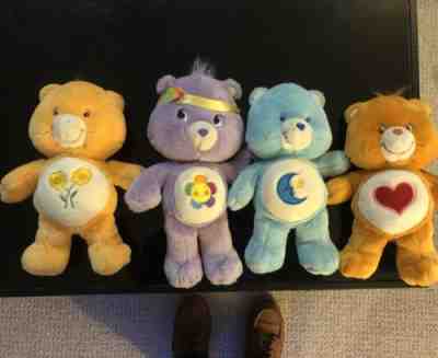 Lot of 4 12” Care Bears Harmony 2007, Bedtime 2002, Tenderheart 2002, Friend 02.