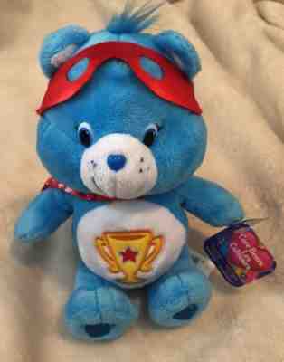 Care Bears Superhero Friends Champ Bear Blue Plush Stuffed Animal Toy Mask Cape