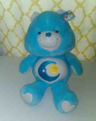  NEW Care Bears Carlton LARGE BIG JUMBO Blue Bedtime Moon Star 2002 PLUSH 25