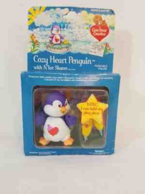 Vintage Care Bears Cousin Poseable Figure Cozy Heart Penguin 1985 Kenner Skates