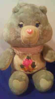 Vintage 1983 Kenner Care Bear Plush Grams Bear w/ Shawl and Flower tummy.