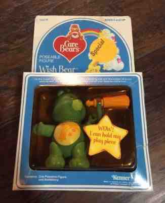 NEW Vtg 1984 Care Bears Wish Bear Collectible 3” PVC Figure w/Star-a-Scope GVC