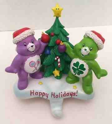 Care Bears Christmas STOCKING HANGER Holder Resin Good Luck Share 2005 Figurine