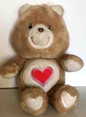 2002 Care Bears TENDERHEART RARE brown plush bear 13